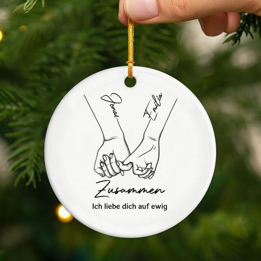 5150OGE2 unser erster kuss spruche personalisierte keramik ornament paare 5150OTQNG