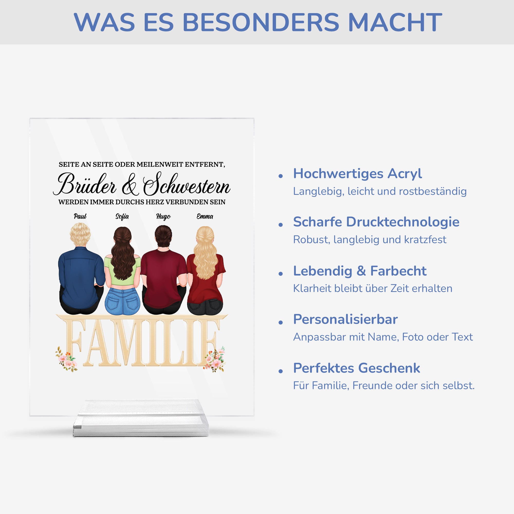 5152RGE5 bruder schwestern personalisierte acryl plakette familie 5152RTLMI