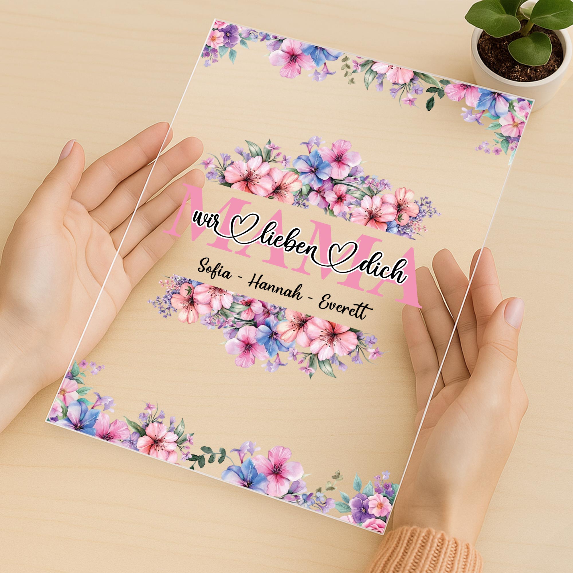 5156RGE3 mama ich liebe dich personalisierte acryl plakette mama 5156RKUAA