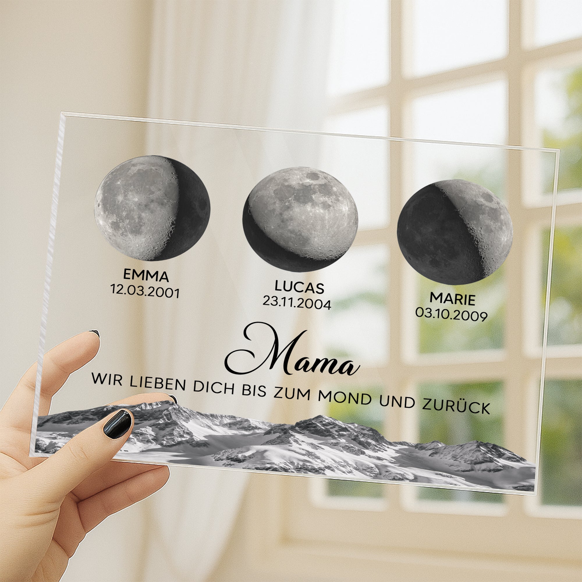 5168RGE3 ich liebe dich bis zum mond und zuruck personalisierte acryl plakette mama mondphase 5168RTVZA
