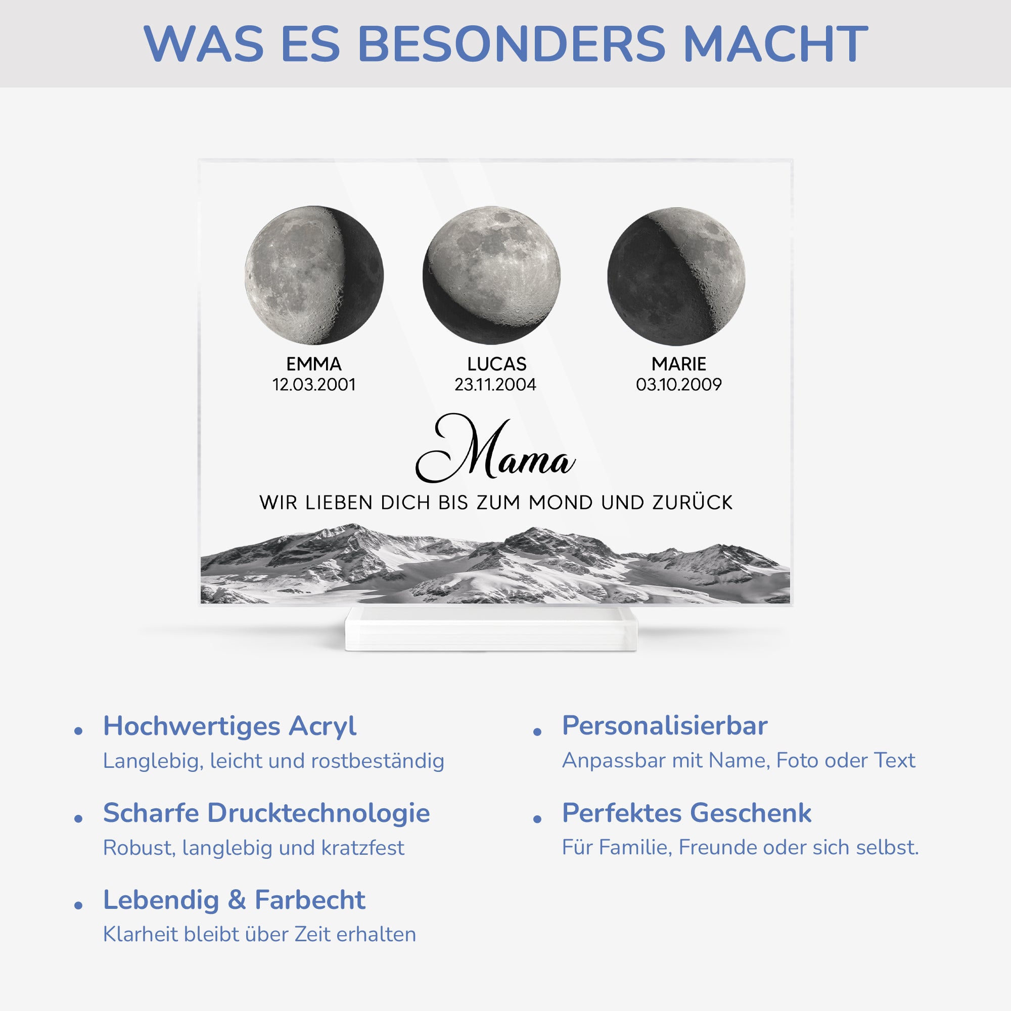 5168RGE5 ich liebe dich bis zum mond und zuruck personalisierte acryl plakette mama mondphase 5168RTVZA