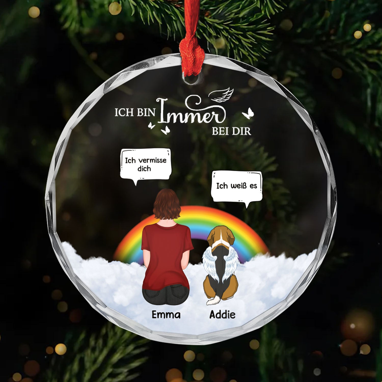 5174OGE1 ich immer bei dir personalisierte glas ornamente hunde zur erinnerung 5174O8VZC