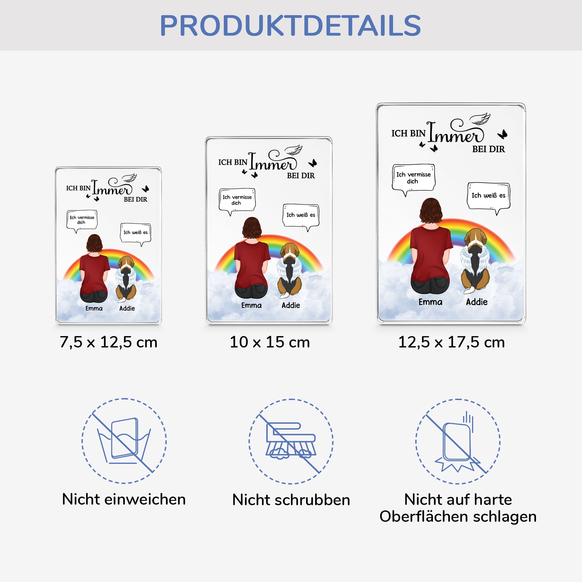 5174RGE3 ich vermisse dich personalisierte acryl plakette hunde zur erinnerung 5174R8GZC