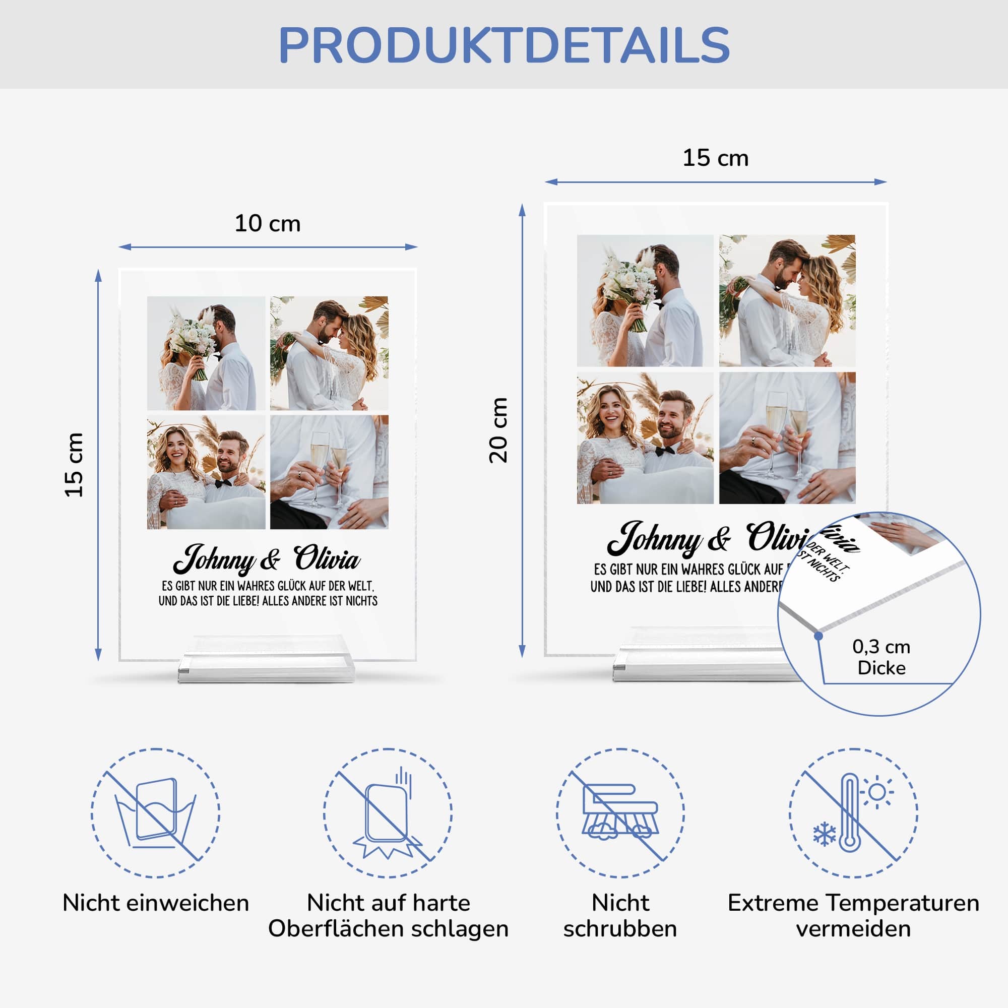5180RGE4 schatz personalisierte acryl plakette mit fotos paar 5180R665G