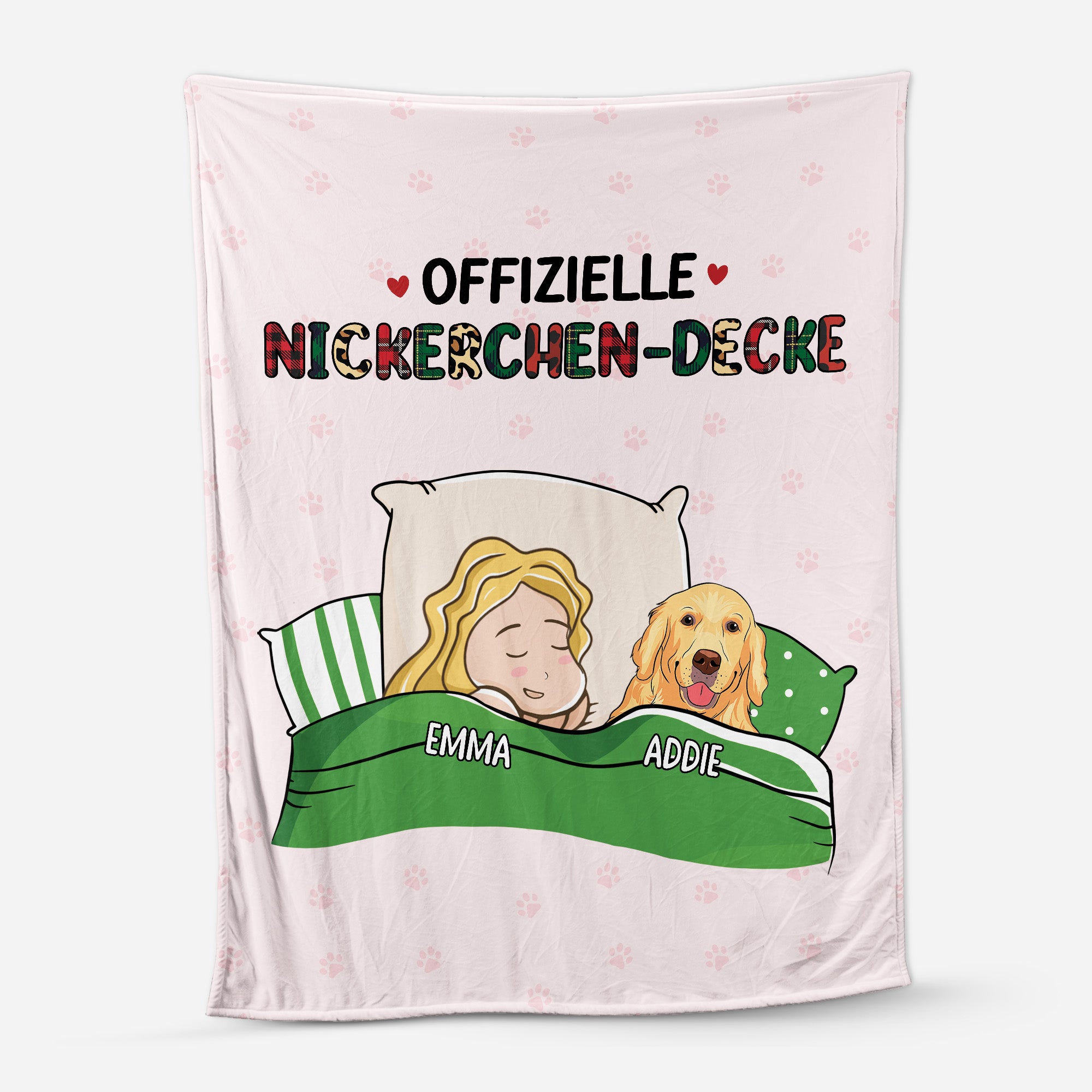 5185BGE1 offizielle nickerchen decke kuscheldecke personalisiert_ hunde schlafen 5185B