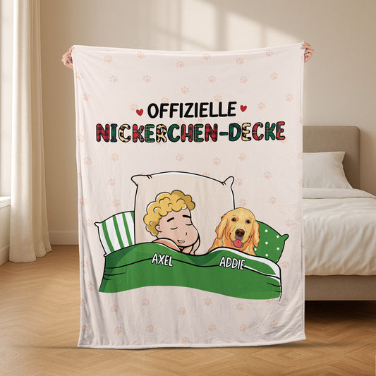 5185BGE2 offizielle nickerchen decke kuscheldecke personalisiert_ hunde schlafen 5185B