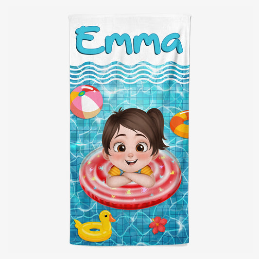 5196BGE1 kind und pool personalisiertes strandtuch_ kinder 5196B8GNK
