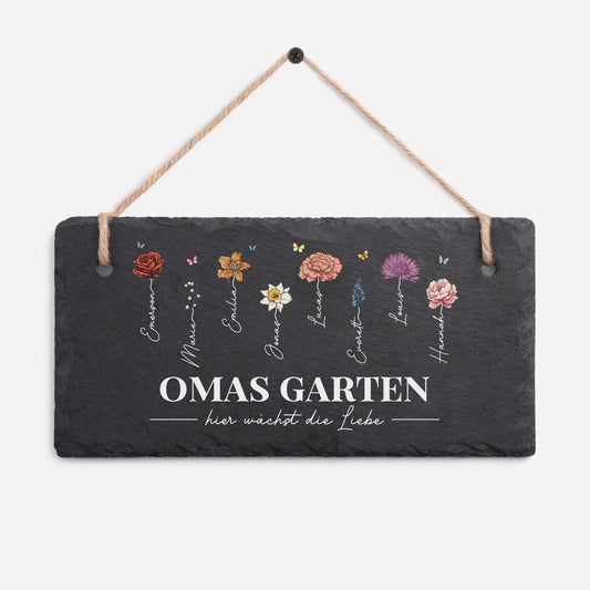 5249AGE1 omas garten blumen schiefer gartenschild personalisiert omamama 5249aetpta