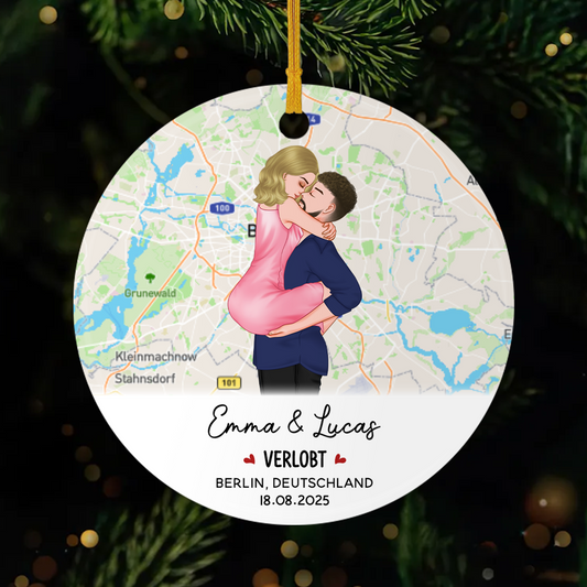 5254OGE1 verlobt weltkarte personalisierte keramik ornamente_ paar zur verlobung 5254OKU7G