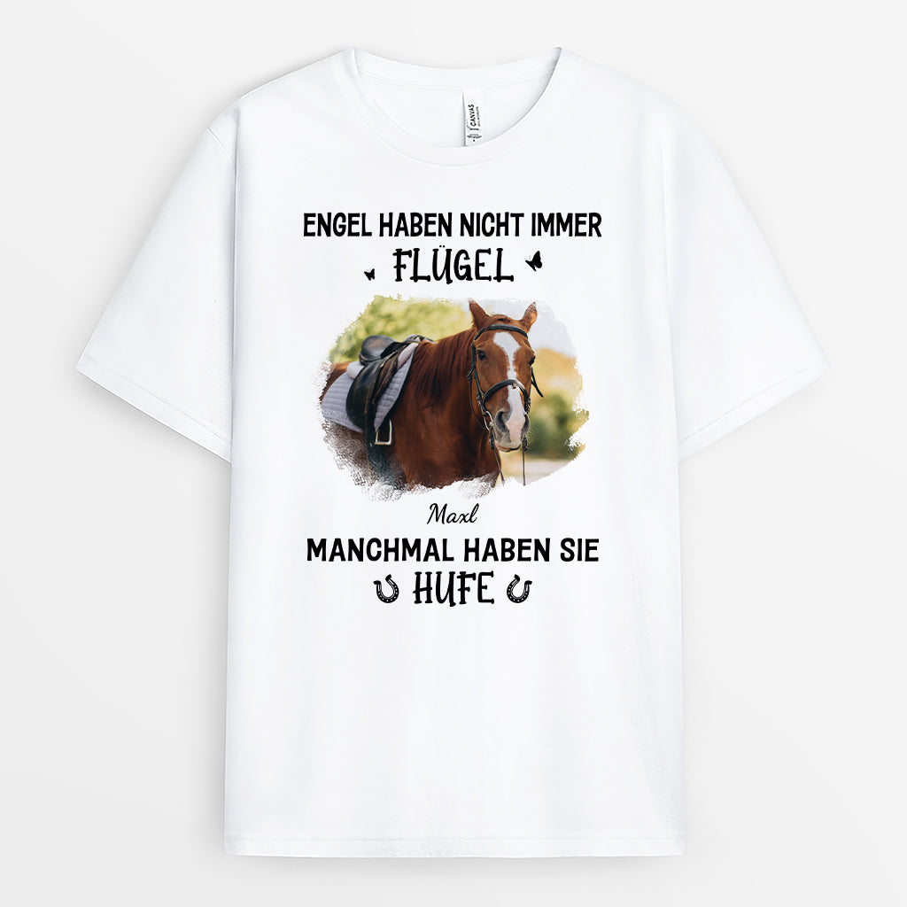 5297AGE1 engel gibts auch mit hufen personalisierte t shirts_ foto pferd zur erinnerung 5297AKQ5U