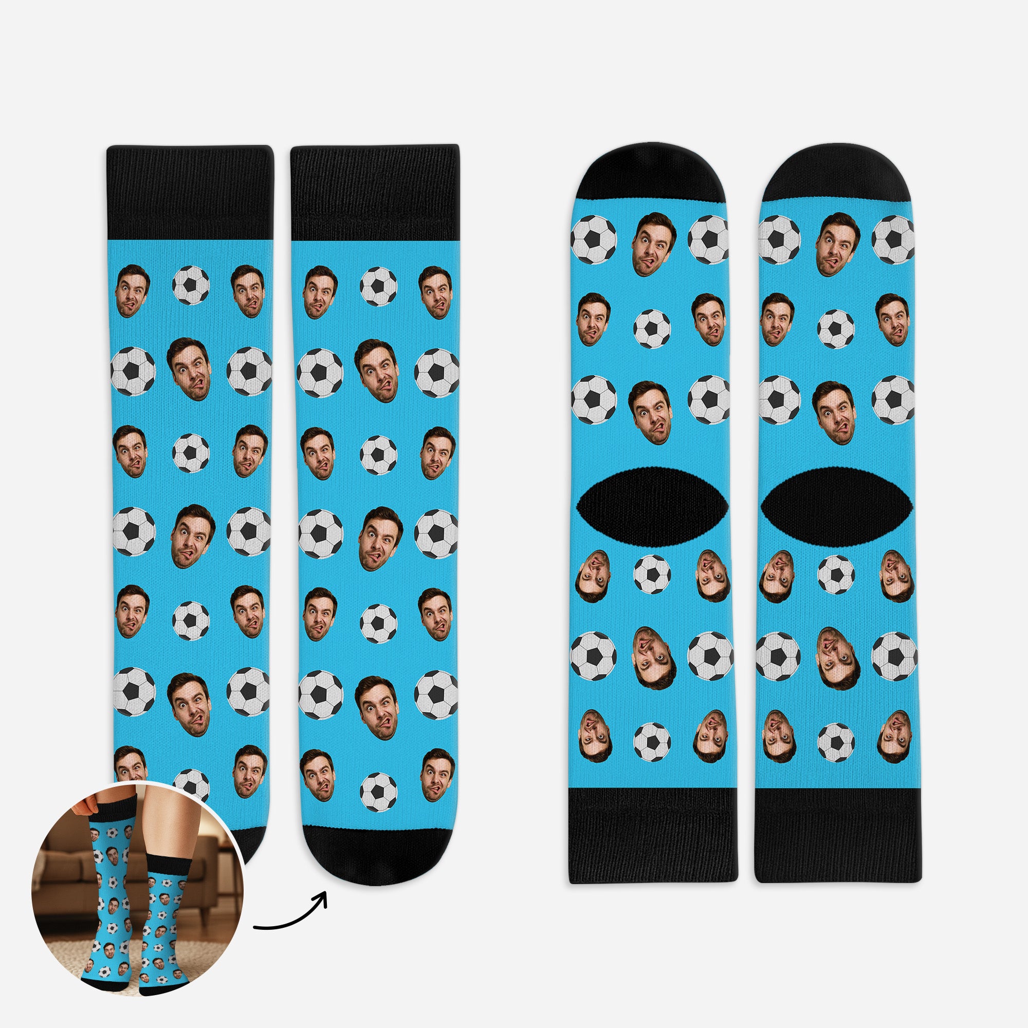 5306JGE1 fussball personalisierte socken foto_ mann mit gesicht 5306J3LMB