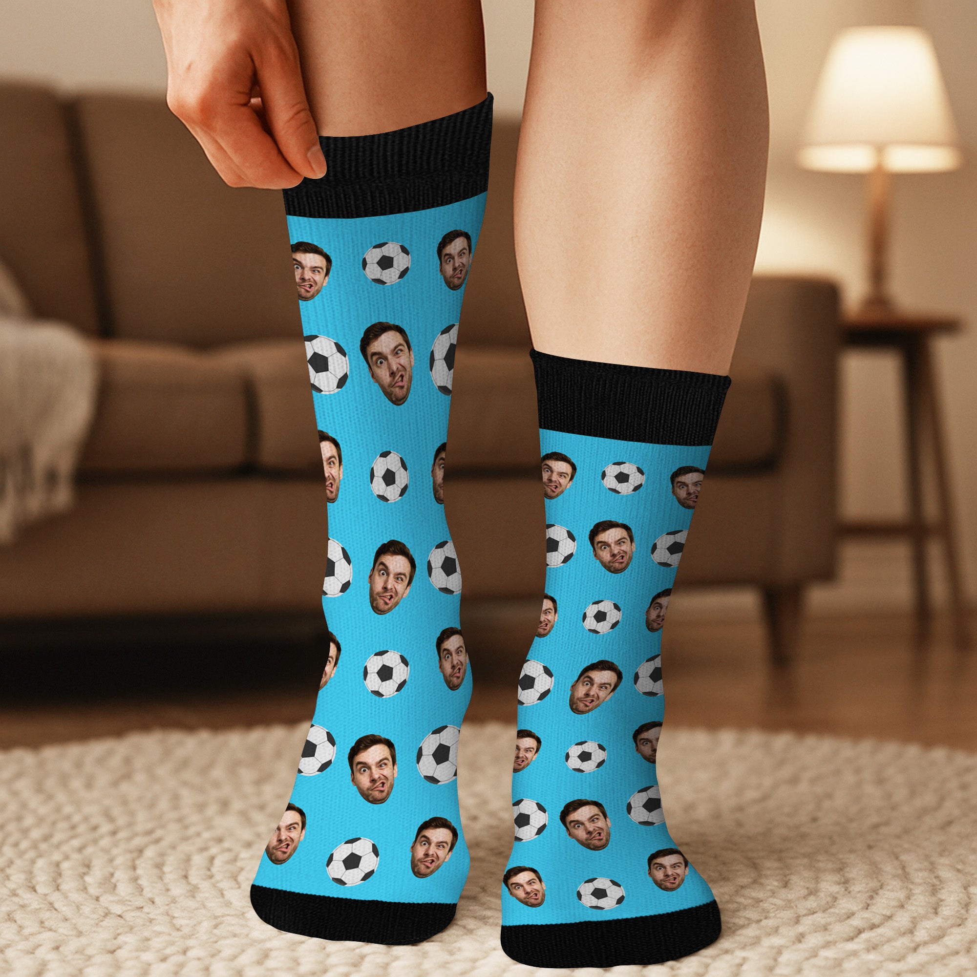 5306JGE3 fussball personalisierte socken foto_ mann mit gesicht 5306J3LMB