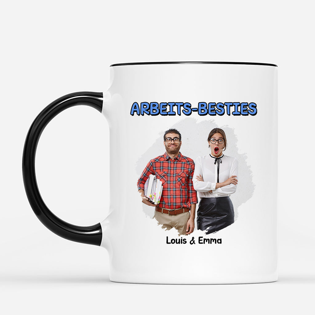Arbeits-Besties - Personalisierte Tasse Mit Namen Kollegen lustig