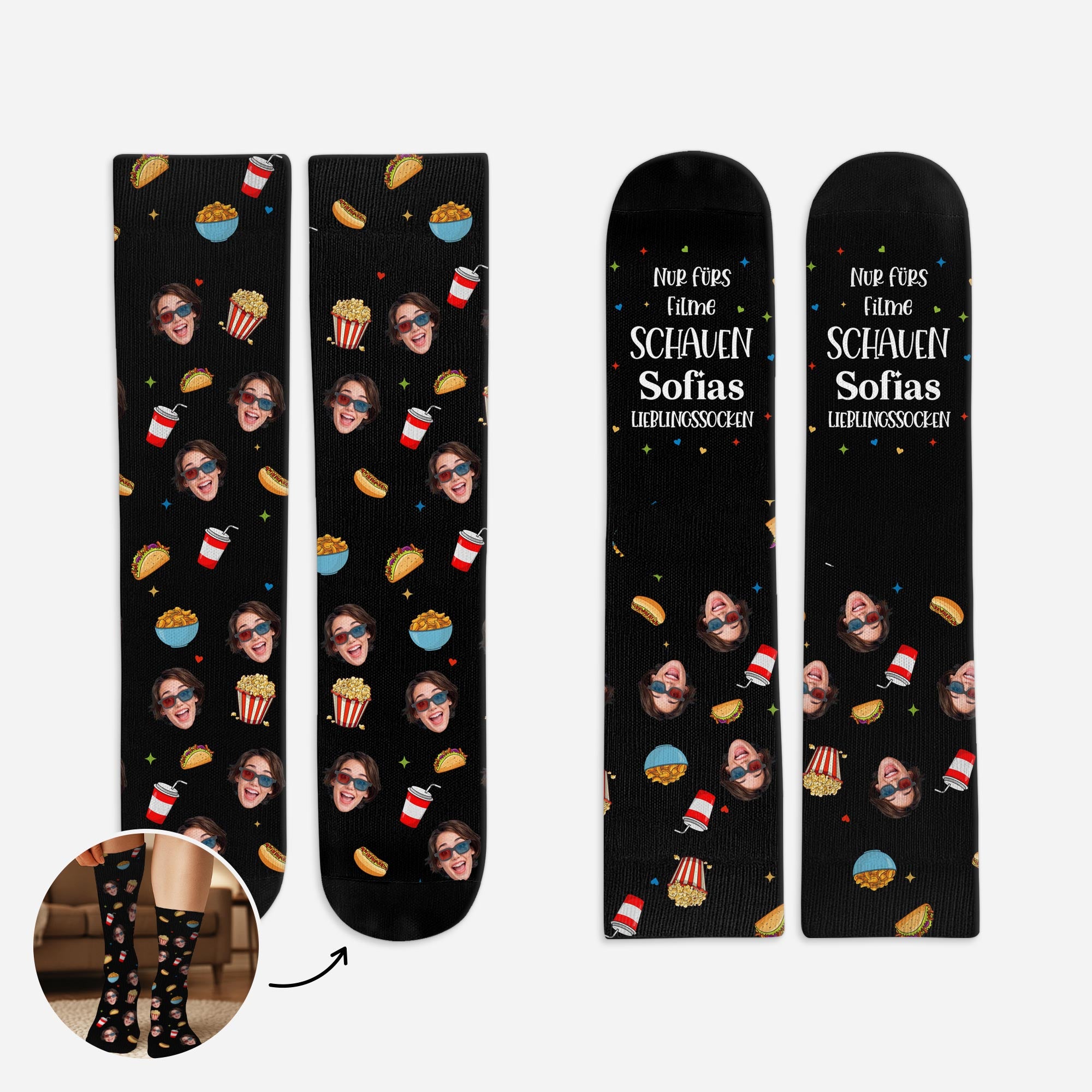 5327JGE1 nur furs filme schauen lieblingssocken socken personalisieren text_ frauen 5327J6VAA