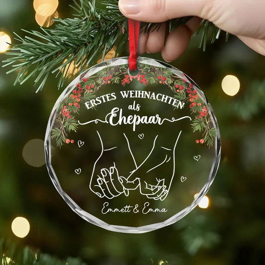 5343OGE2 erstes weihnachten als ehemann und ehefrau personalisierter weihnachtsschmuck_ aus glas fur paar 5343OKMAG
