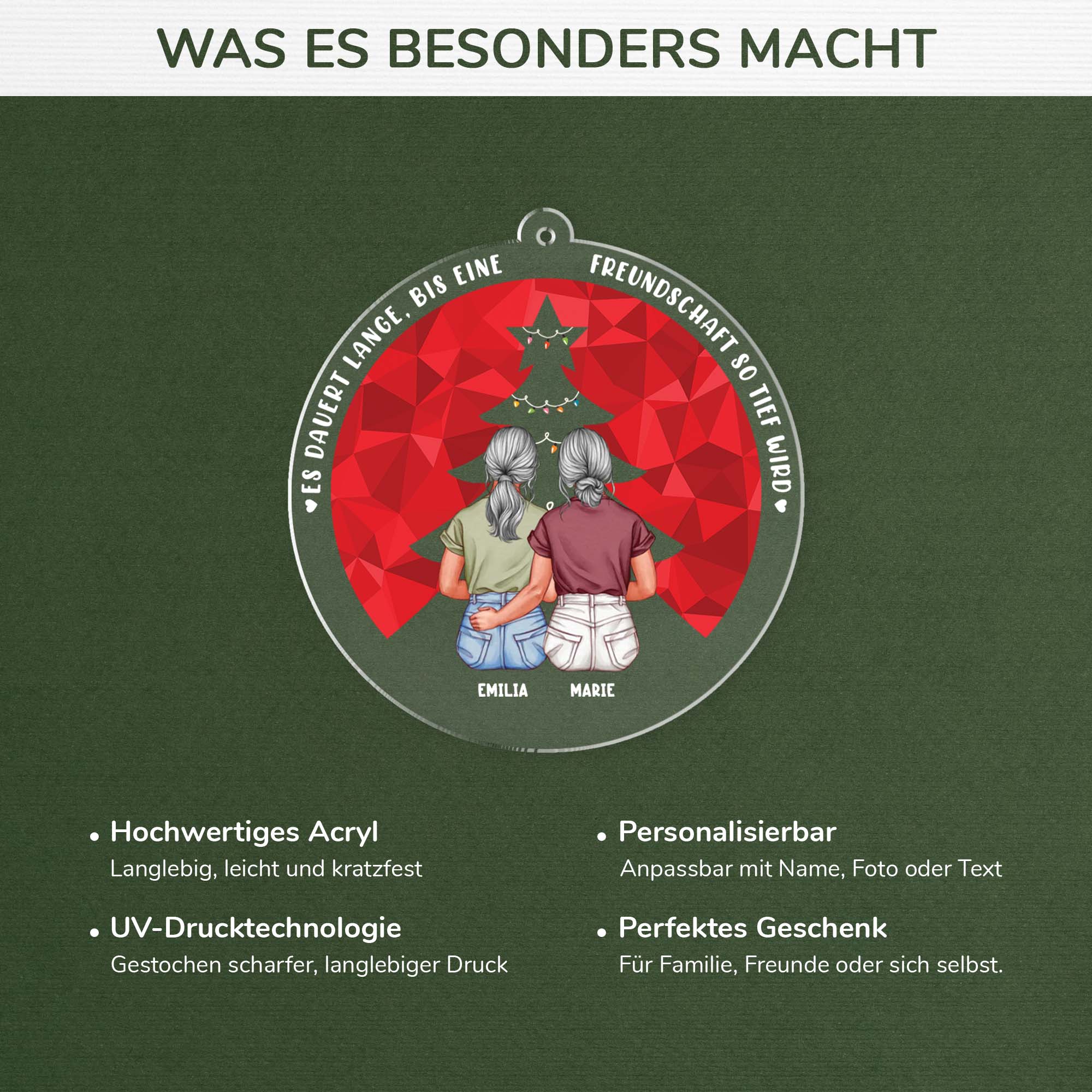 5346OGE4 es dauert lange bis freundschaften so tief werden acryl weihnachtsschmuck personalisiert_ beste freundin 5346OKQ5F