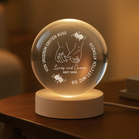 5359LGE2 vom ersten kuss bis zum letzten atemzug kristallkugel personalisiert_ paar blumen 5359L8VTG