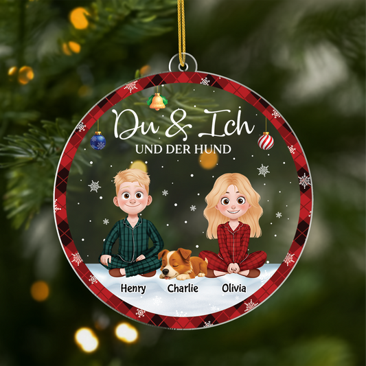 5360OGE1 du ich und die hunde personalisierter weihnachtsschmuck_ aus acryl fur paar 5360OKZ0C