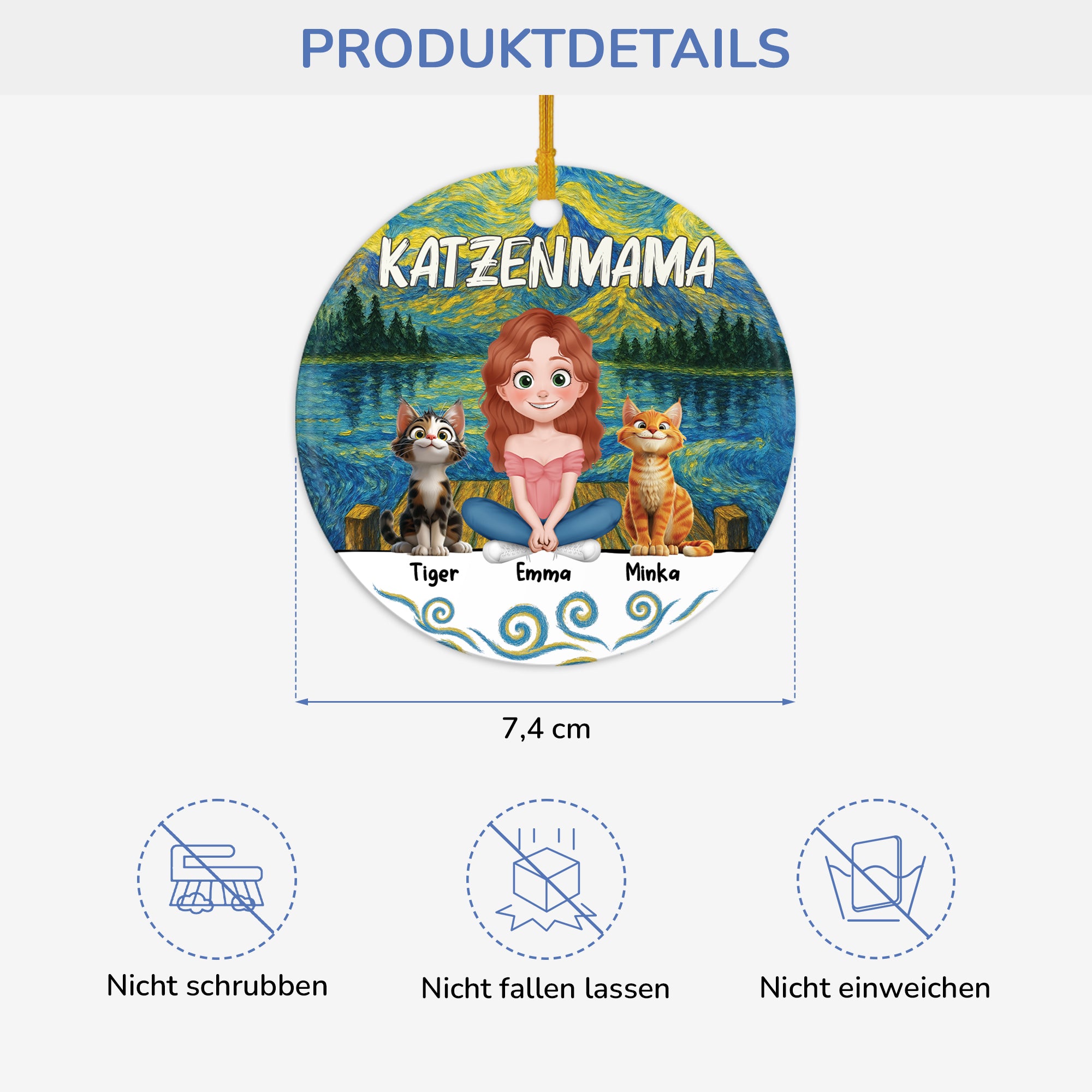 5361OGE3 katzenmama cartoon personalisierte keramik ornamente_ katze 5361O3UND