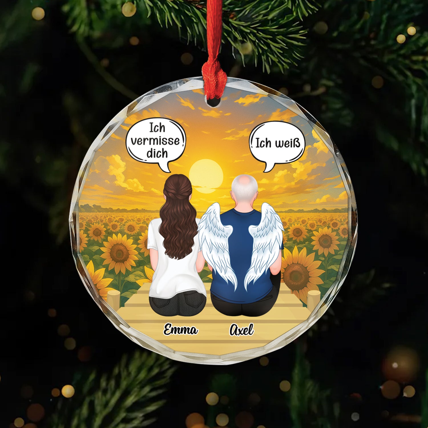 5366OGE1 ich vermisse dich personalisierte glas ornamente zur erinnerung 5366O6GNB