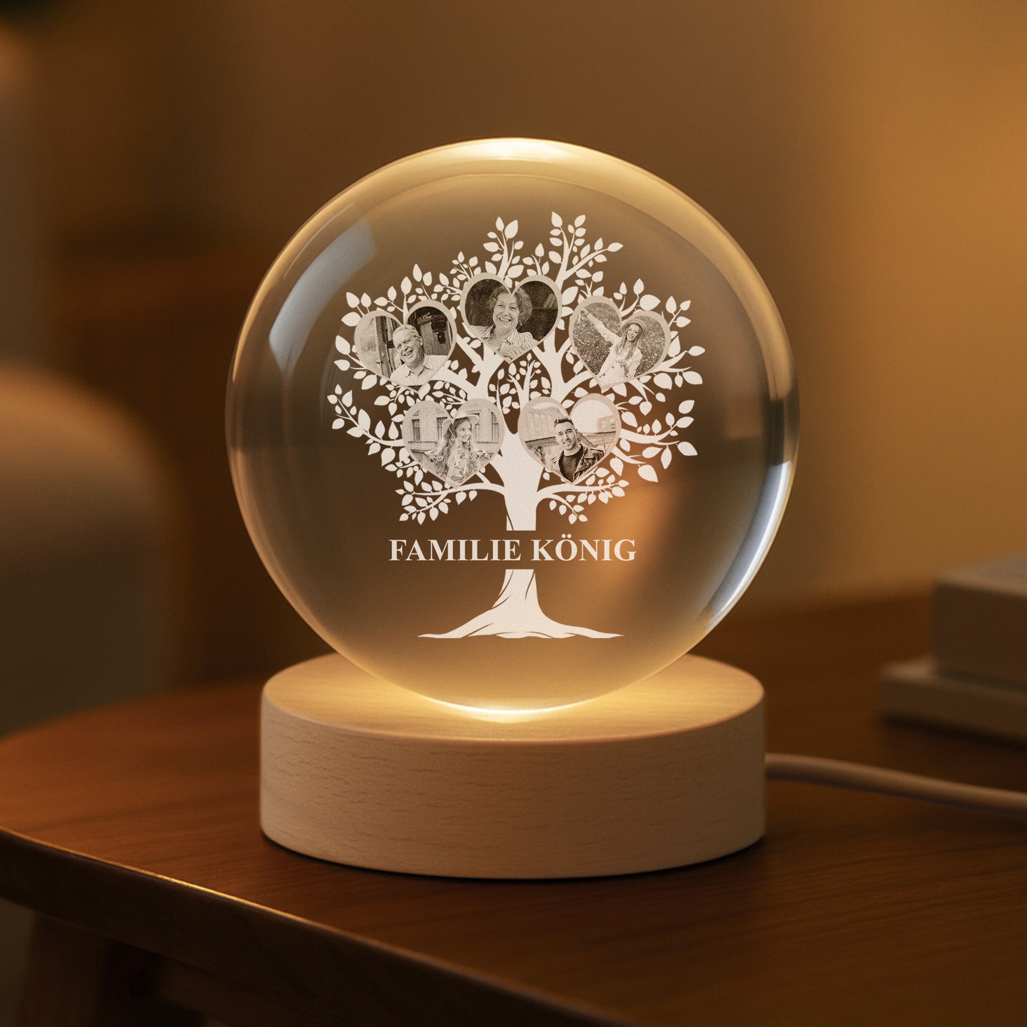 5376LGE2 familie mit foto kristallkugel personalisiert_ 5376LKV5I
