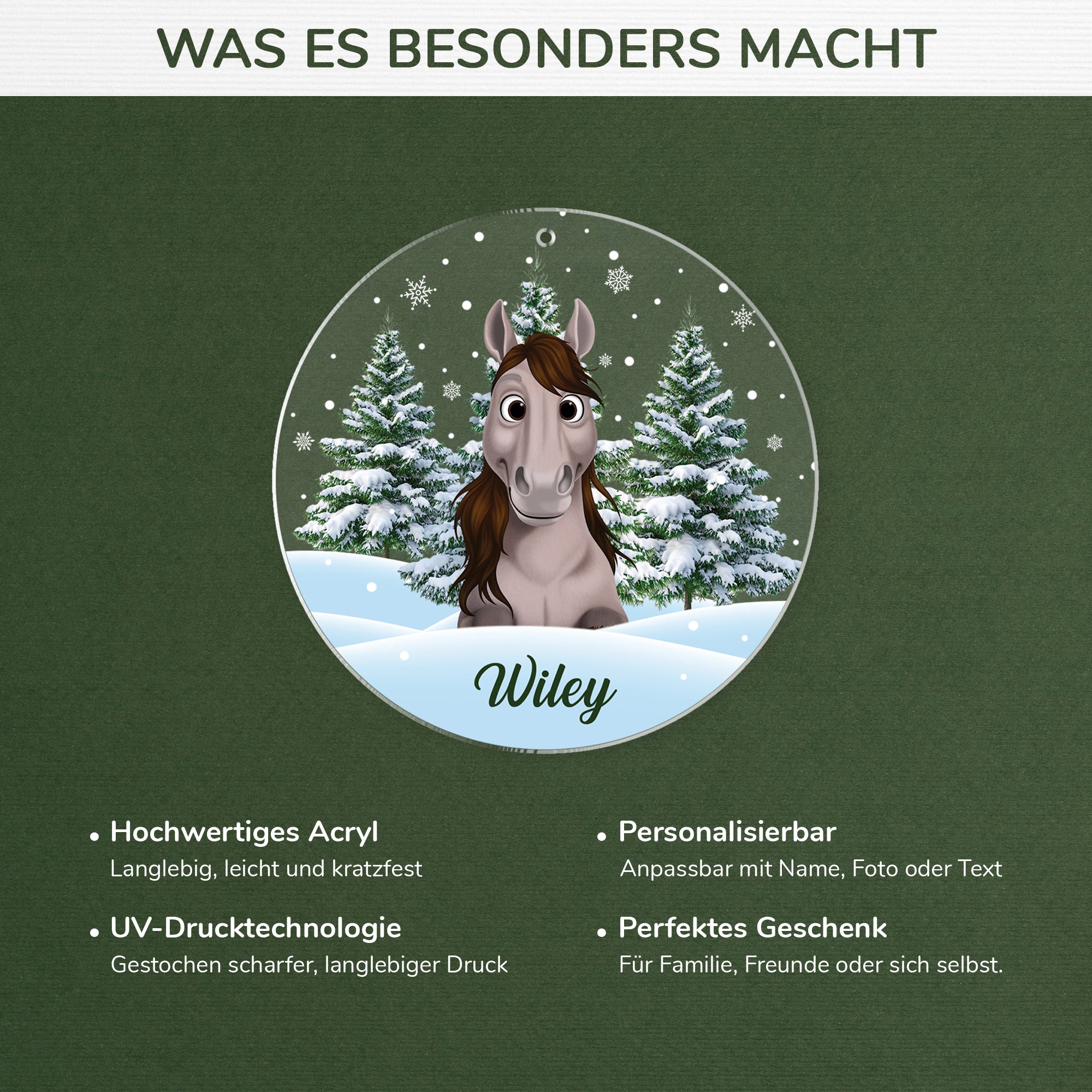 5379OGE4 pferde im schnee christbaumschmuck pferd personalisiert_ mit foto 5379OKQ5U