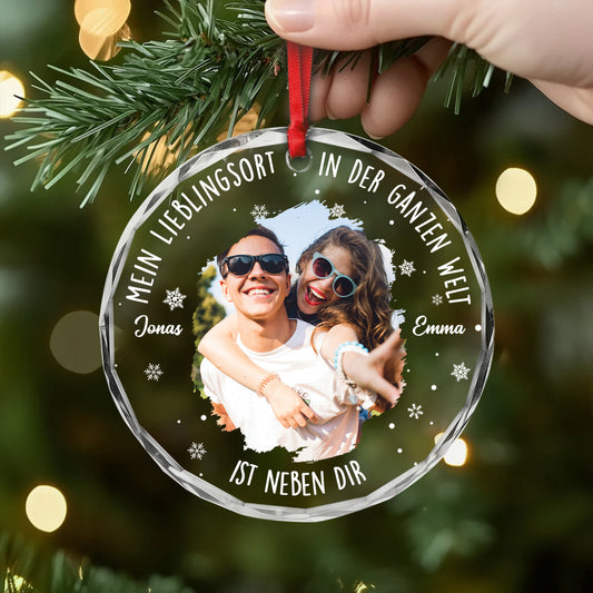 5394OGE2 mein lieblingsort in der ganzen welt ist neben dir_ personalisierter weihnachtsschmuck_ aus glas paar mit foto 5394O8ZNG