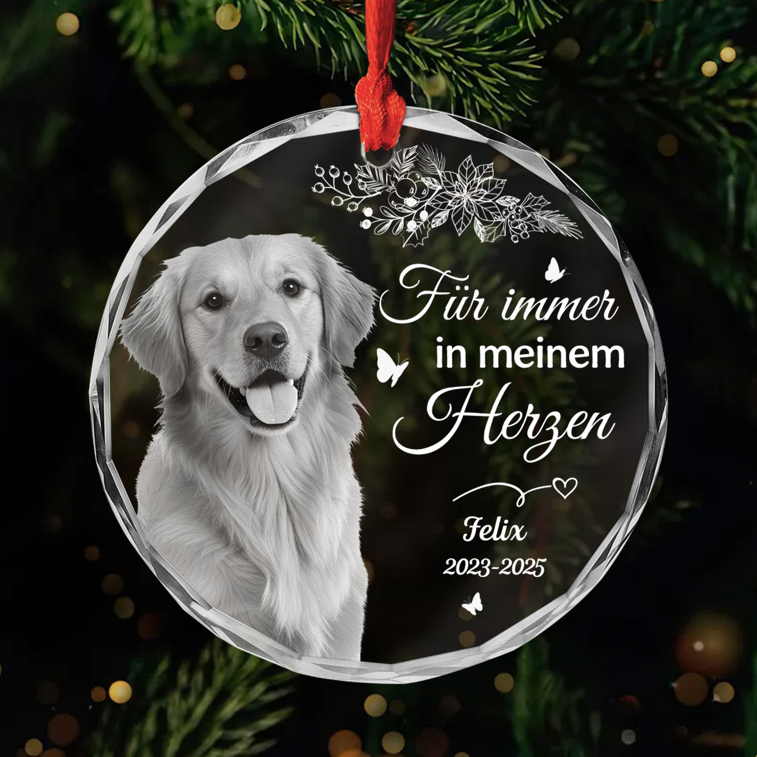 5399OGE1 fur immer in meinem herzen glas weihnachtsschmuck personalisiert_ foto hund katze zur erinnerung 5399O8LNC