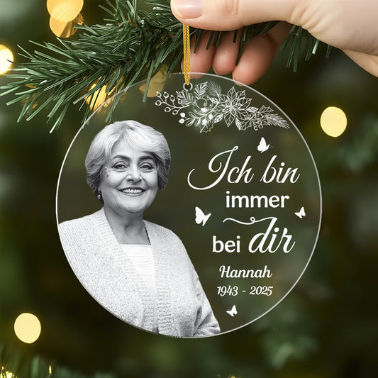 5399OGE2 ich bin immer bei dir acryl weihnachtsschmuck personalisiert foto zur erinnerung 5399O8PNB