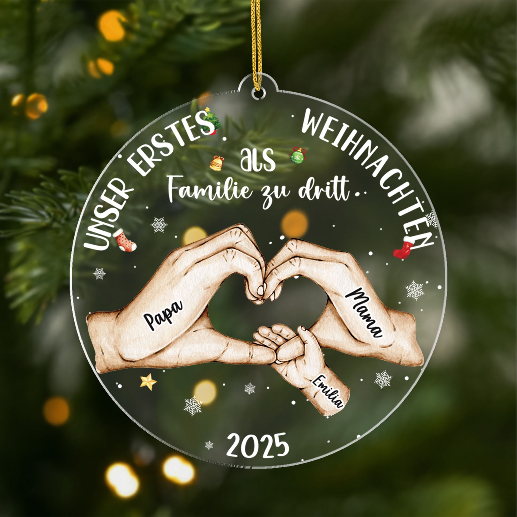 5403OGE1 unser erstes weihnachten als familie personalisierter christbaumschmuck familie acryl 5403okvqi
