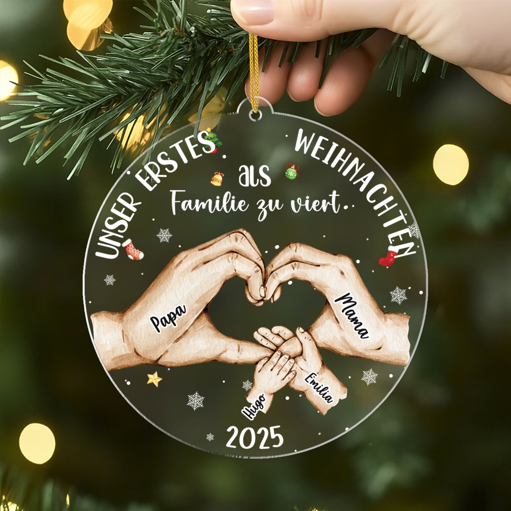 5403OGE2 unser erstes weihnachten als familie personalisierter christbaumschmuck familie acryl 5403okvqi