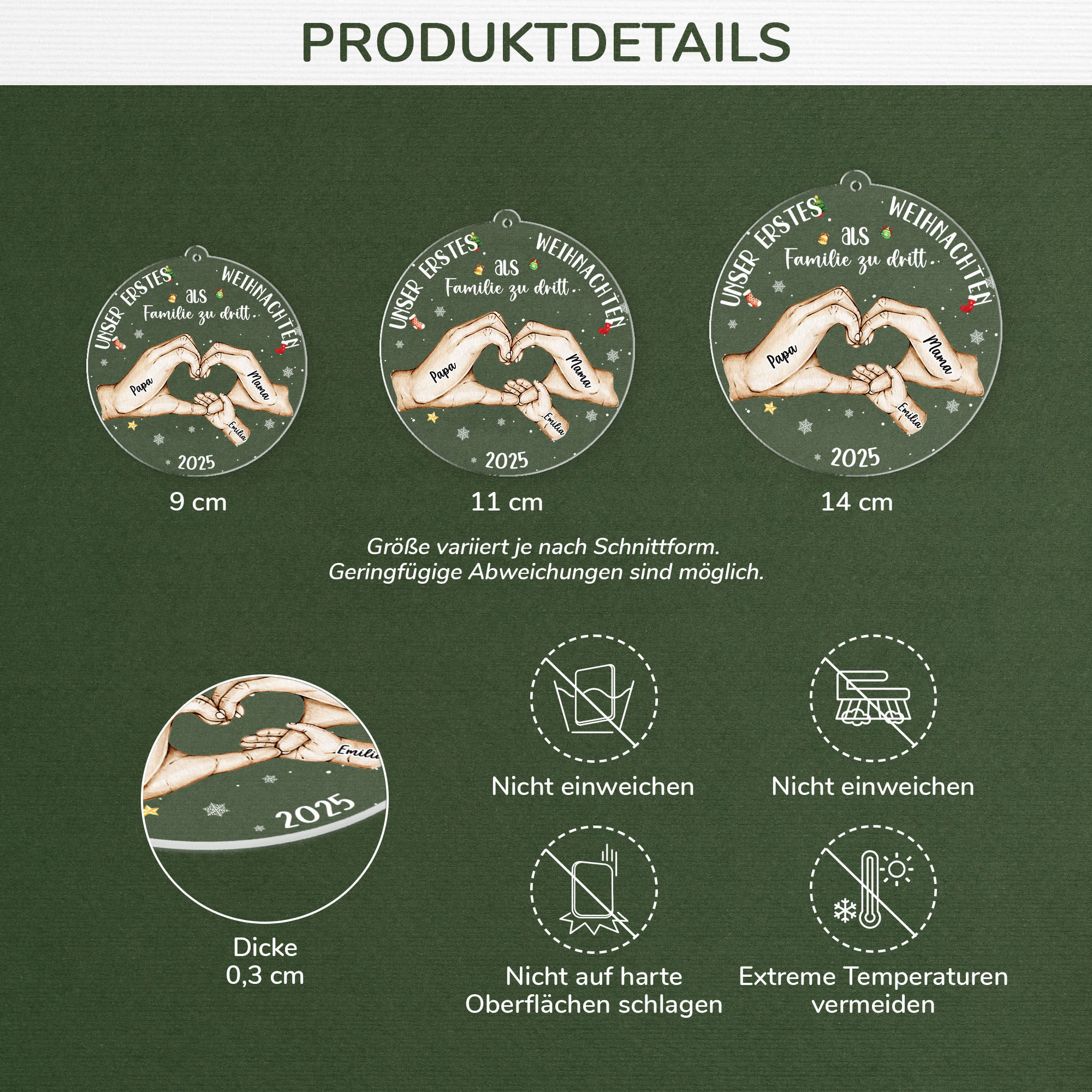 5403OGE3 unser erstes weihnachten als familie personalisierter christbaumschmuck familie acryl 5403okvqi