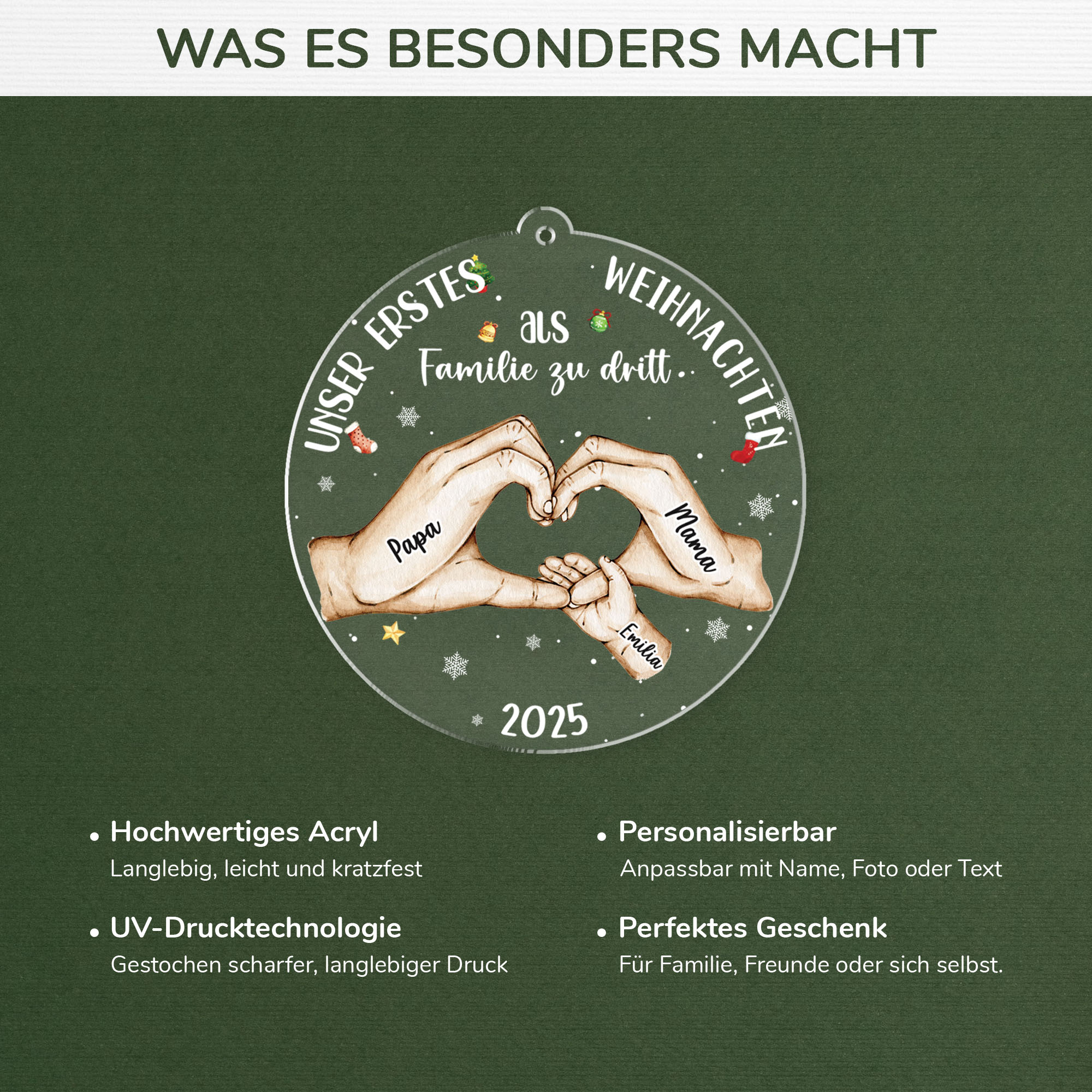 5403OGE4 unser erstes weihnachten als familie personalisierter christbaumschmuck familie acryl 5403okvqi