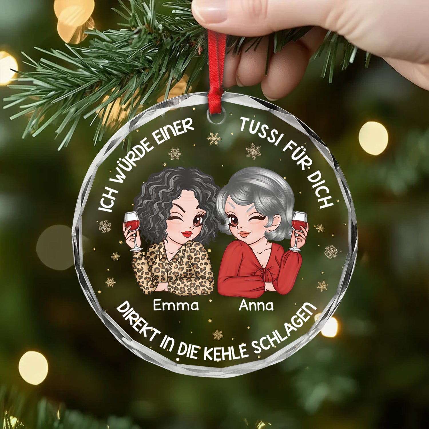 5404OGE2 ich wurde einer tussi fur dich die kehle zerkratzen personalisierte glas ornamente beste freunde lustig 5404O8HZF