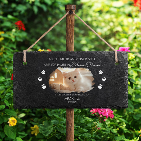 5408EGE2 nicht mehr an meiner seite aber fur immer in meinem herzen personalisierte trauergeschenke  schiefer gartenschild foto hundkatze 5408ecq5c