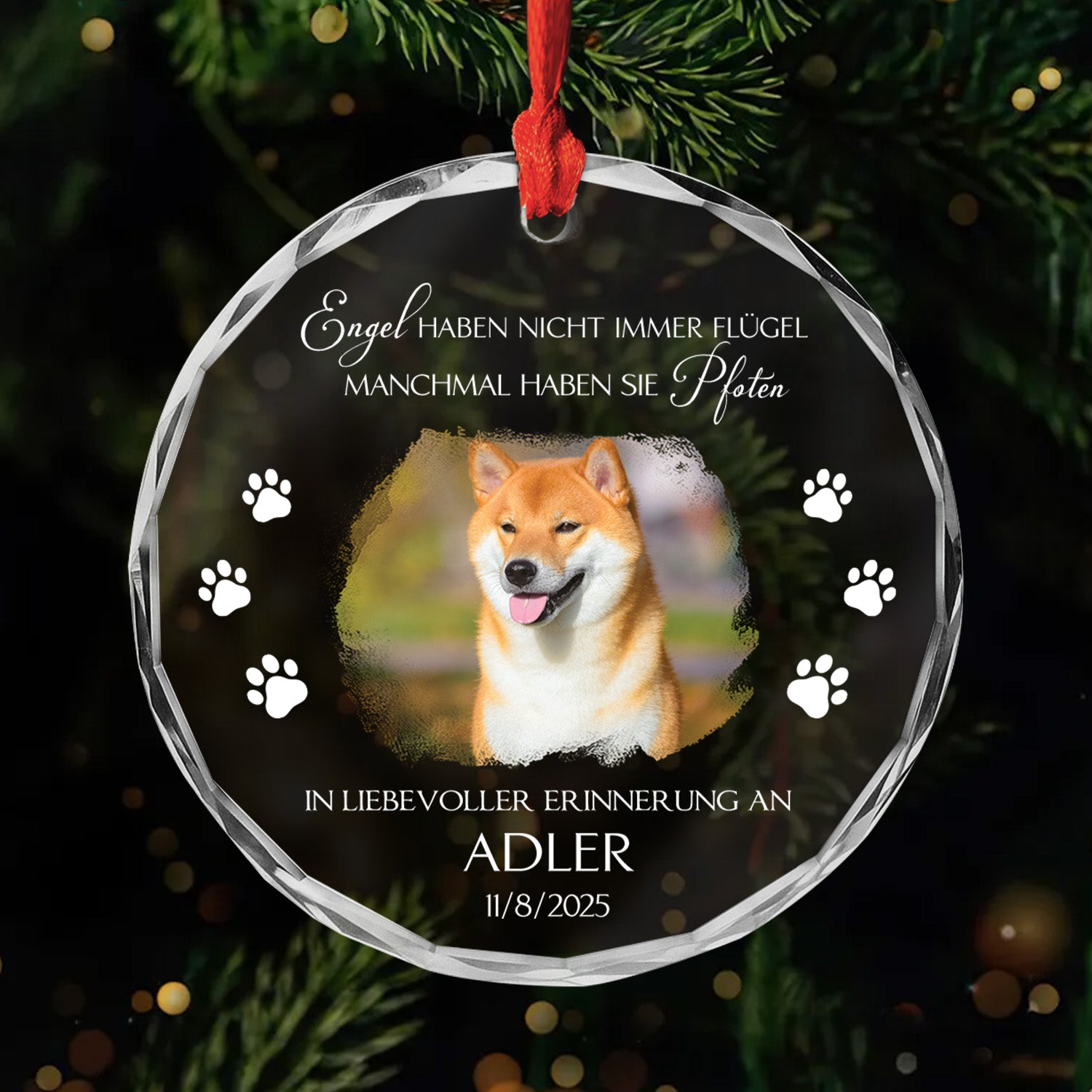 5408OGE1 in liebevoller erinnerung personalisierte glas ornamente hunde mit foto 5408OKQCC