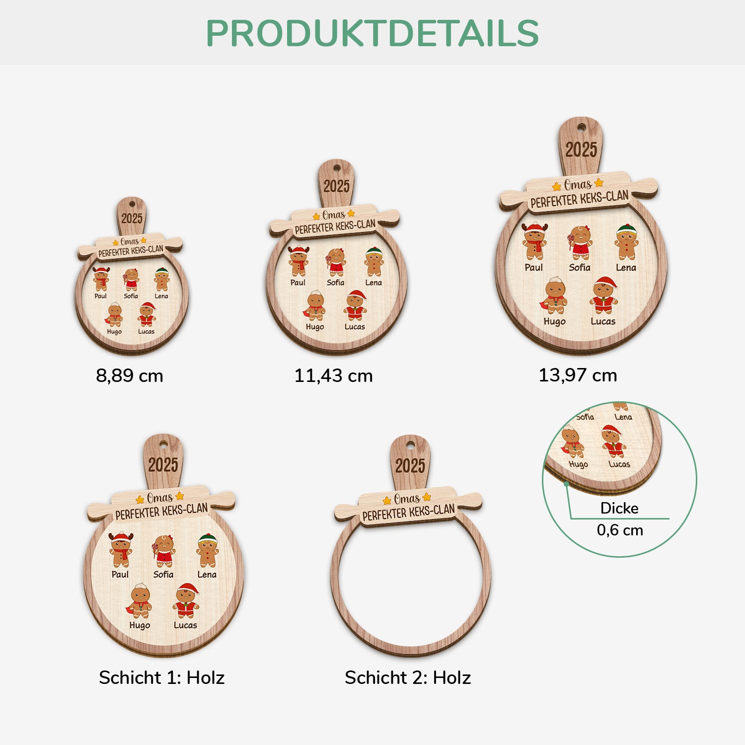 5412OGE3 omas perfekter keks clan personalisierte 2 schicht holz ornamente weihnachten oma 5412OKTZA_005a4ca7 85cf 42ab 9a2d fe7a2b431f07