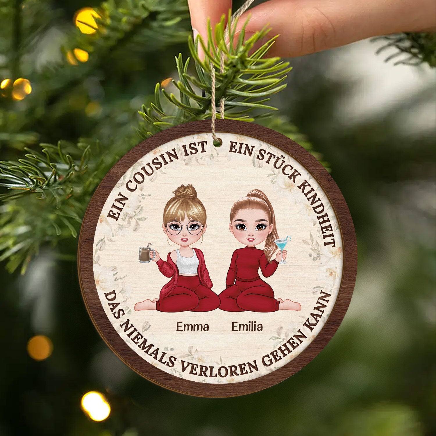 5422OGE2 ein cousin ist ein stuck kindheit personalisierte 2 schicht holz ornamente weihnachten geschwister 5422O6TAF
