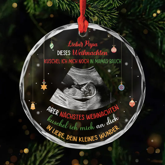 5428OGE1 erstes weihnachten_ personalisierter weihnachtsschmuck_ aus glas mit foto werdende mama papa_ 5428OKLCB