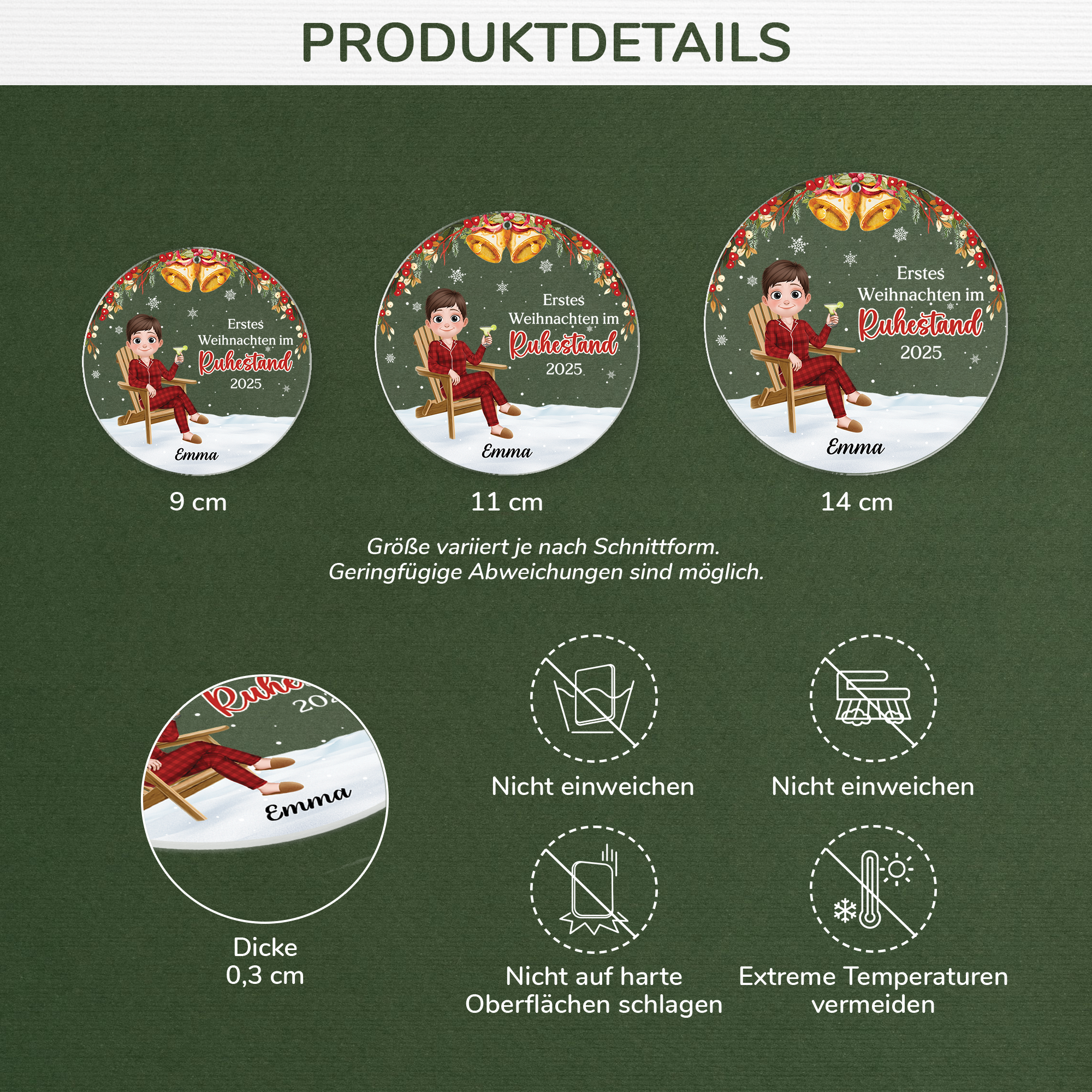 5429OGE3 erstes weihnachten im ruhestand personalisierter weihnachtsschmuck_ acryl rente 5429OKT0A