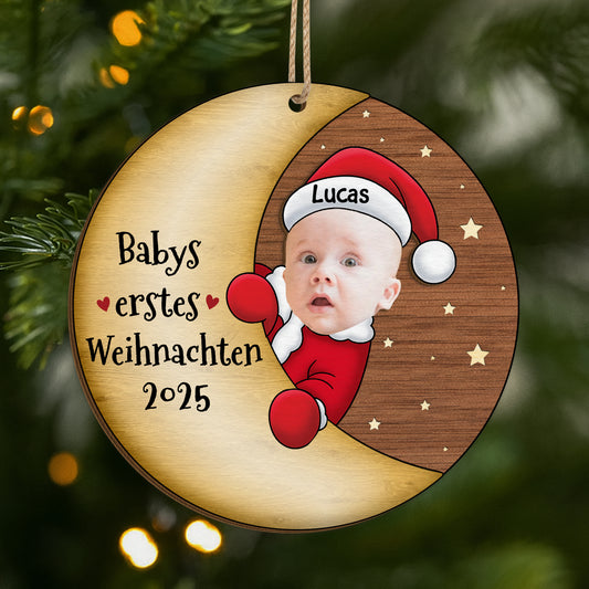 5433OGE1 babys erstes weihnachten personalisierte 2 schicht holz ornamente weihnachten mit foto_ 5433O8QNK