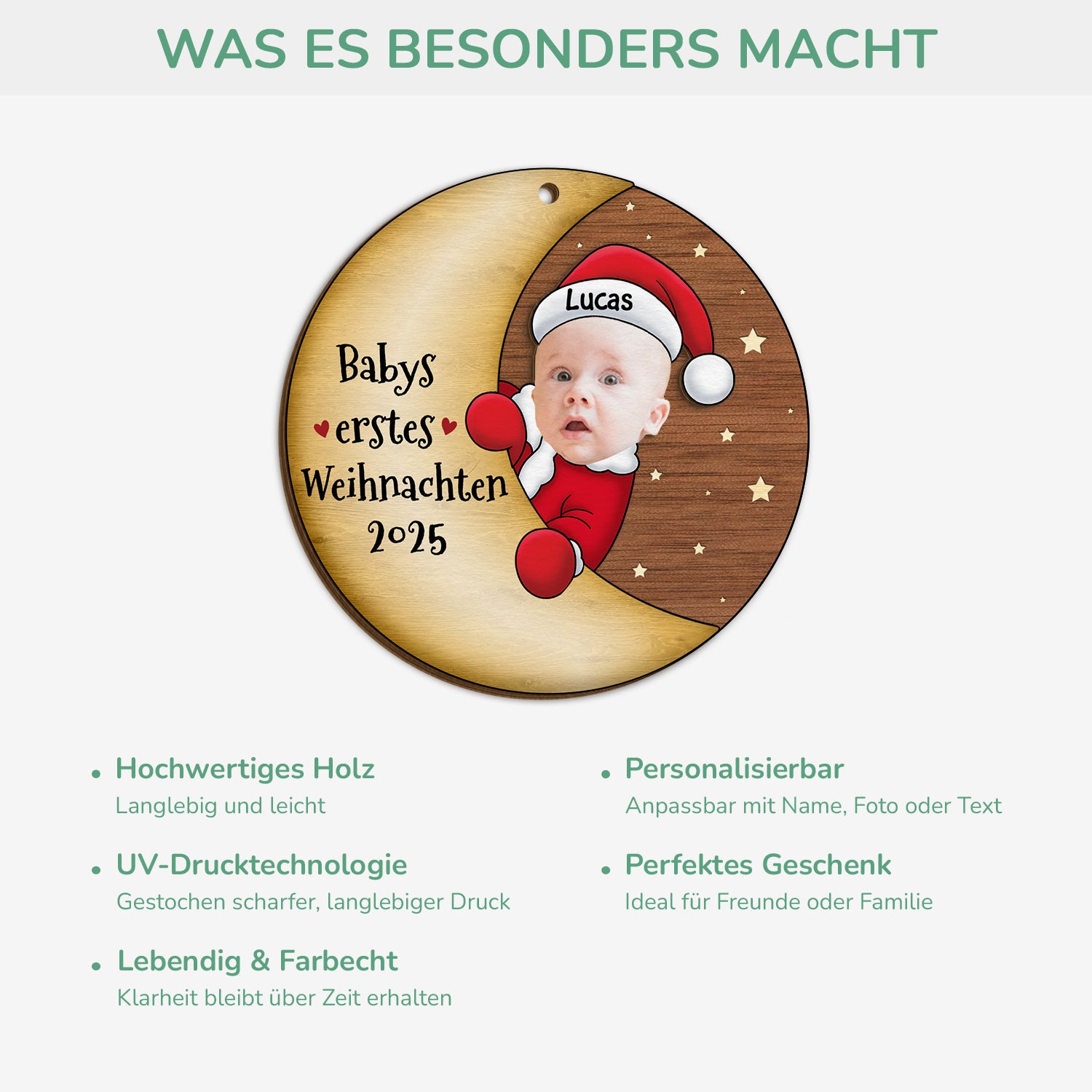 5433OGE4 babys erstes weihnachten personalisierte 2 schicht holz ornamente weihnachten mit foto_ 5433O8QNK_6bd4073d 52ae 4e29 b674 8a60a562385f