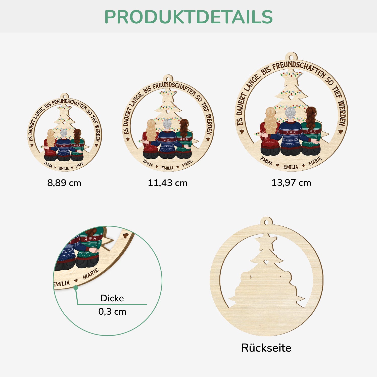 5435OGE3 tiefe freundschaften brauchen zeit personalisierte 1 schicht holz ornamente weihnachten beste freunde 5435O8LNF