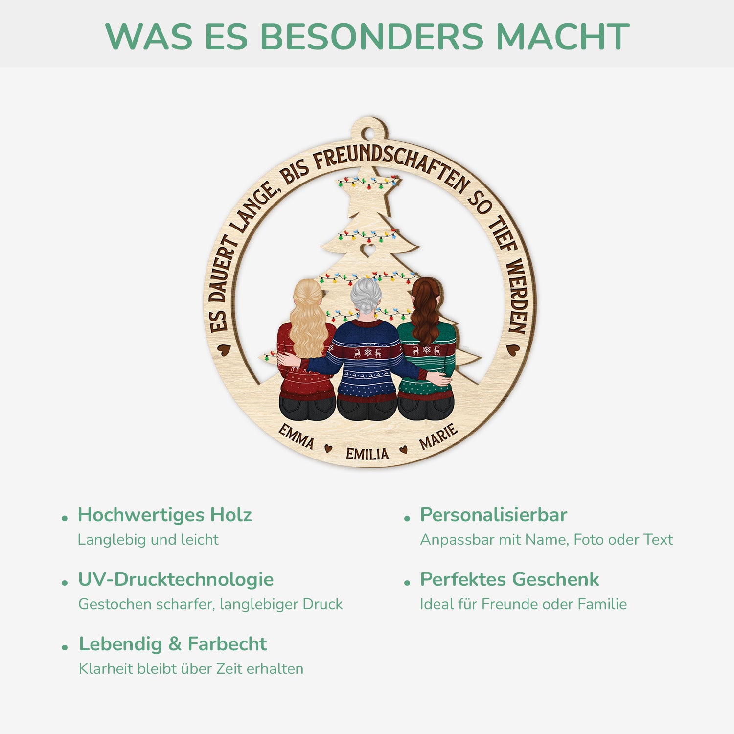 5435OGE4 tiefe freundschaften brauchen zeit personalisierte 1 schicht holz ornamente weihnachten beste freunde 5435O8LNF