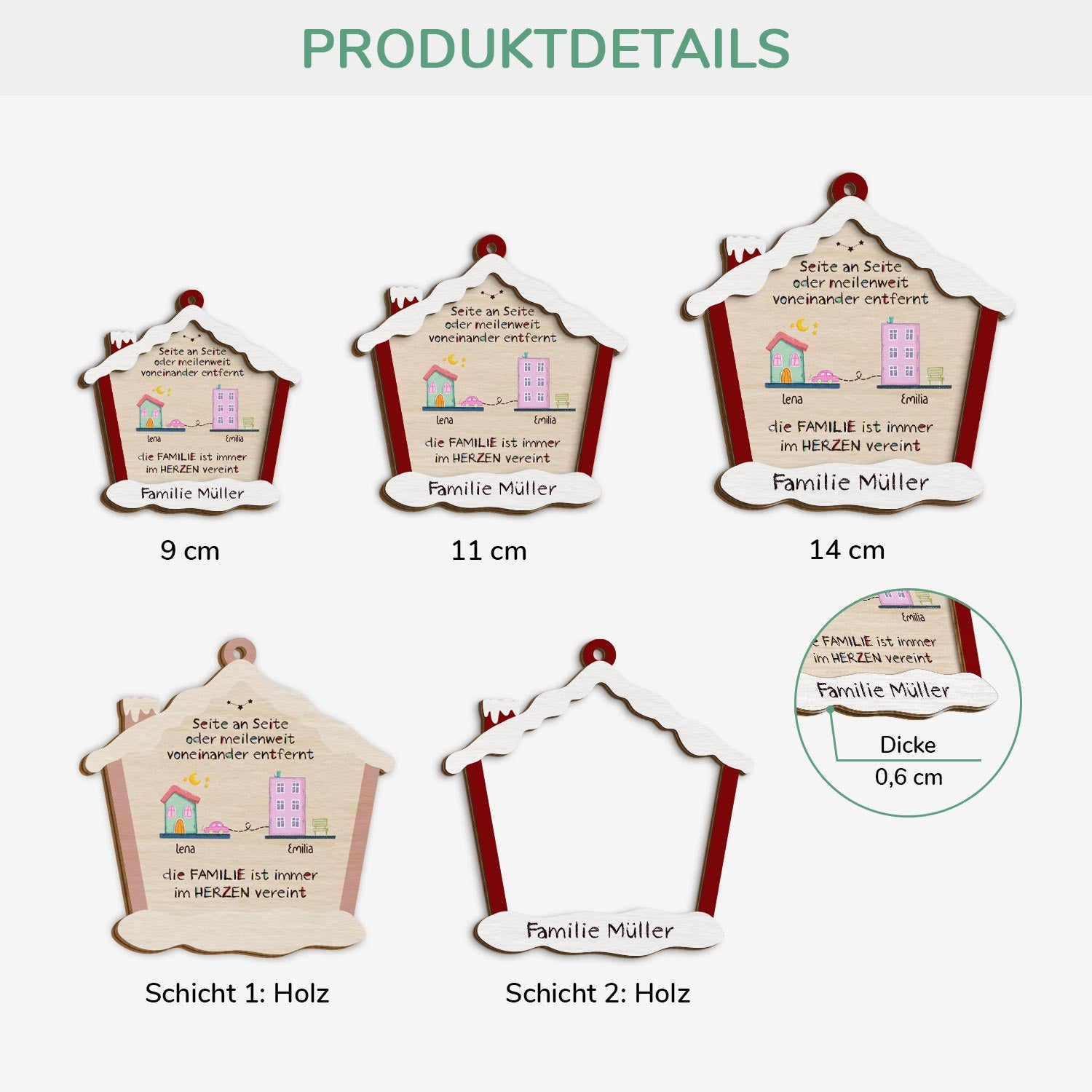 5441OGE3 frohe weihnachten von uns zu hause personalisierte 2 schicht holz ornamente weihnachten familie 5441OTVAI