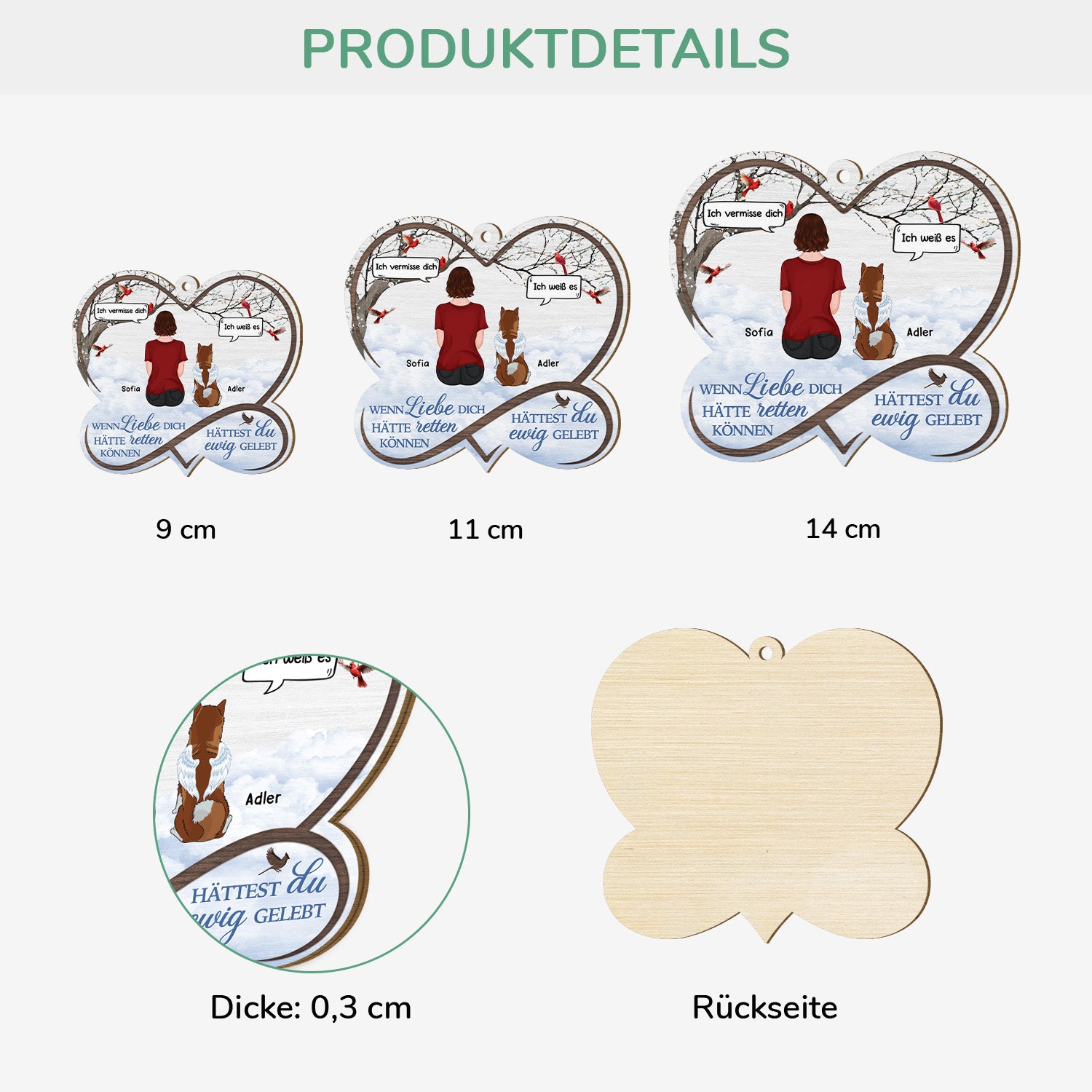 5445OGE3 spruche gedenken hund personalisierte 1 schicht holz ornamente 5445OKVZC