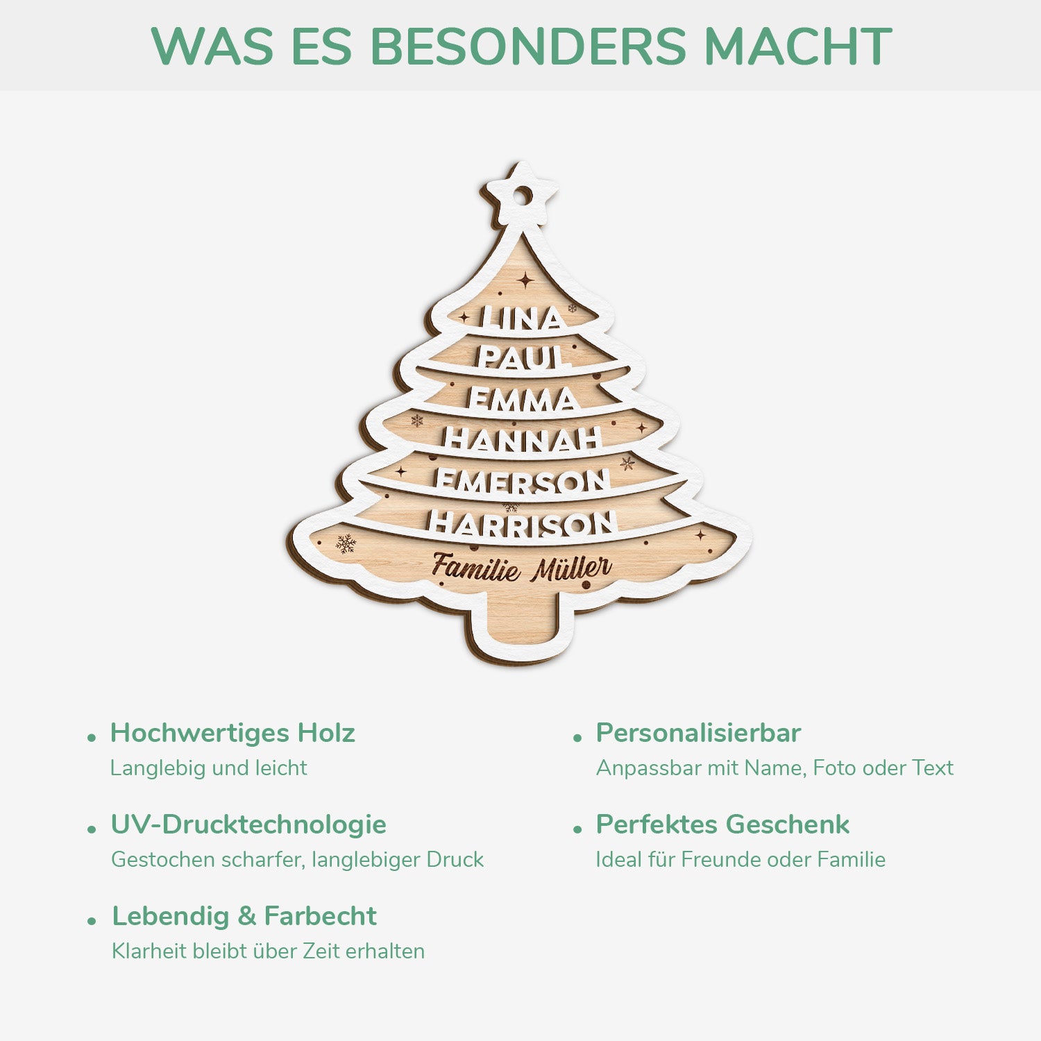 5449OGE4 familie weihnachtsbaum personalisierte 2 schicht holz ornamente weihnachten 5449O6ZMF