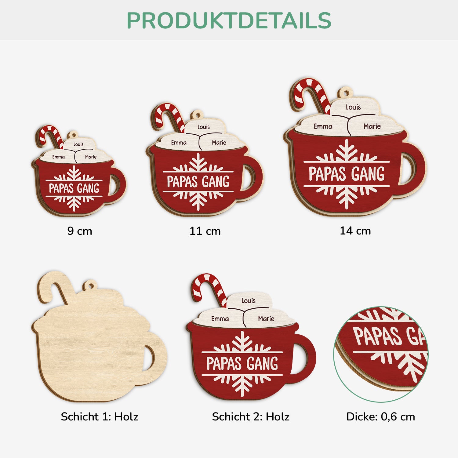 5472OGE3 papas gang marshmallow personalisierte 1 schicht holz ornamente weihnachten papa 5472OTTNB