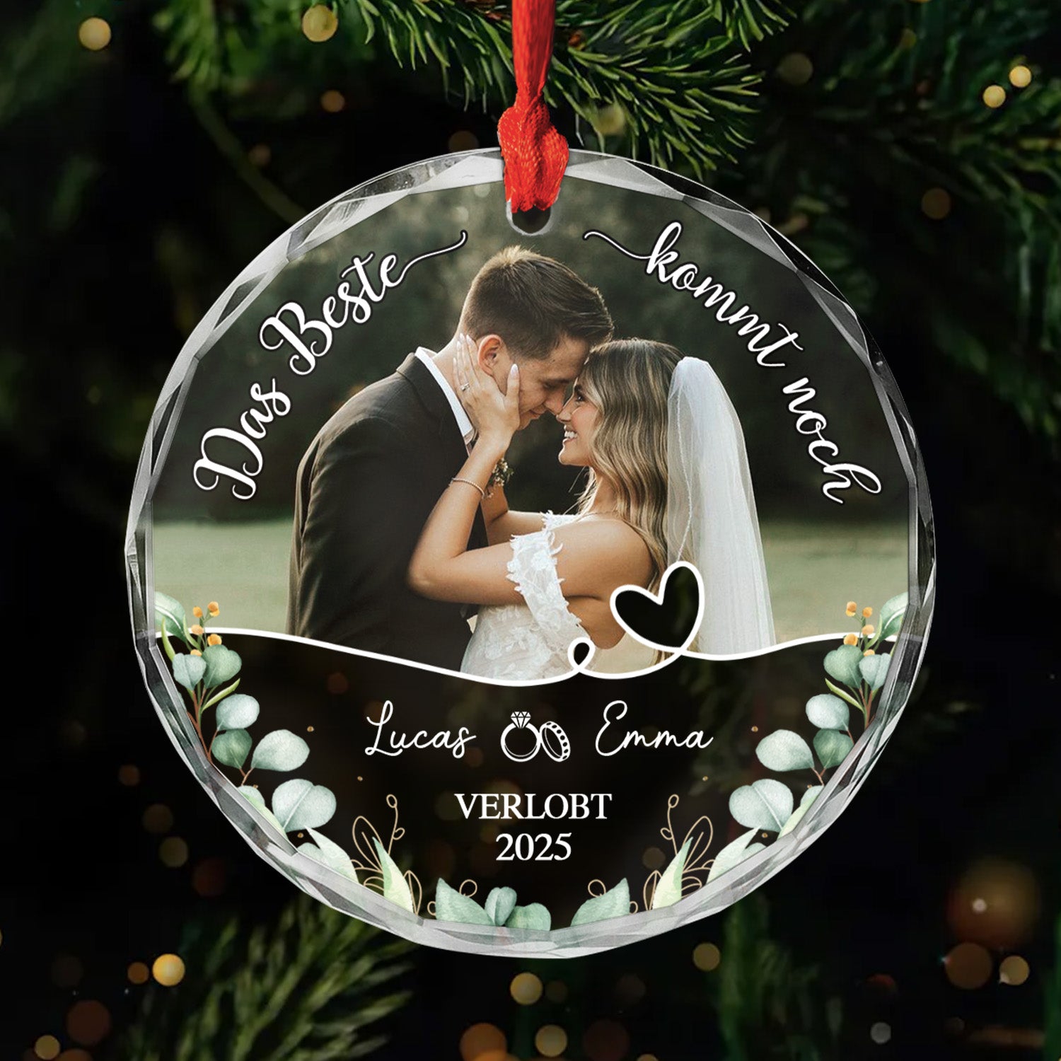 5473OGE1 das beste kommt noch personalisierte glas ornamente paar zur hochzeit mit foto 5473O3PTG
