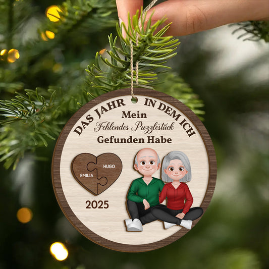 5474OGE2 fehlendes puzzlestuck gefunden_ personalisierte 2 schicht holz ornamente paar weihnachten 5474O8HCG